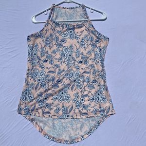 Size Small Pink Floral High Neck Tunic Tank